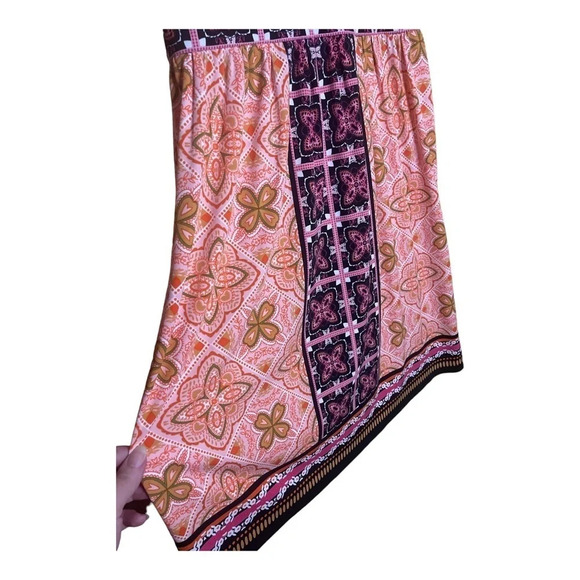 Maggy London Beige Printed Bohemian Fit and Flare with Halter Neck Size 8 - Picture 3 of 8